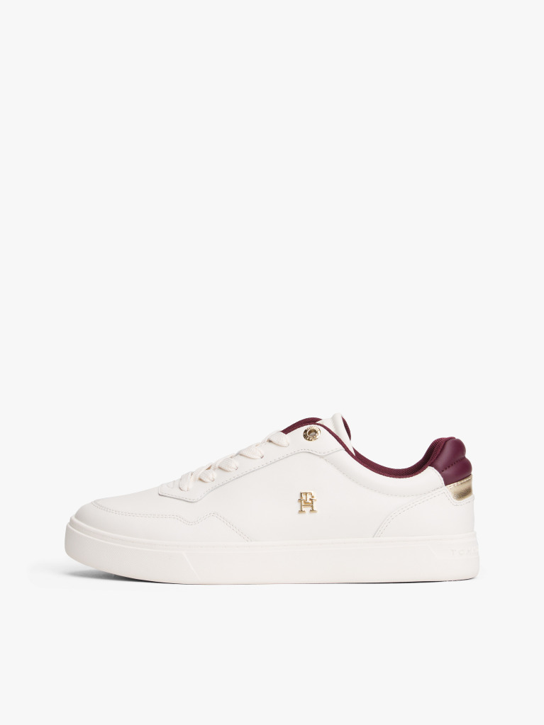 White Leather Colour Pop Court Trainers  Women