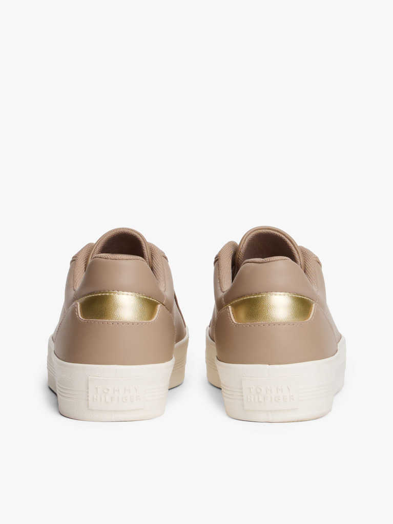 Μπεζ Δερμάτινα Sneakers Με Chunky Σόλα  Γυναίκες