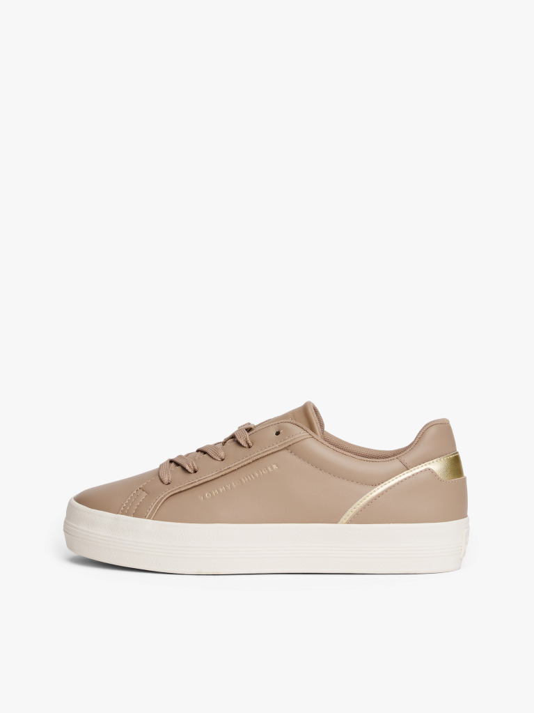 Μπεζ Δερμάτινα Sneakers Με Chunky Σόλα  Γυναίκες