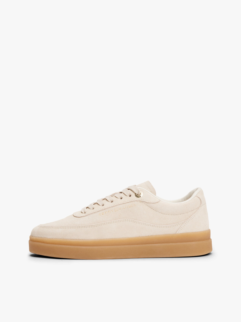 Μπεζ Σουέτ Sneakers Με Ανάγλυφες Λεπτομέρειες  Γυναίκες