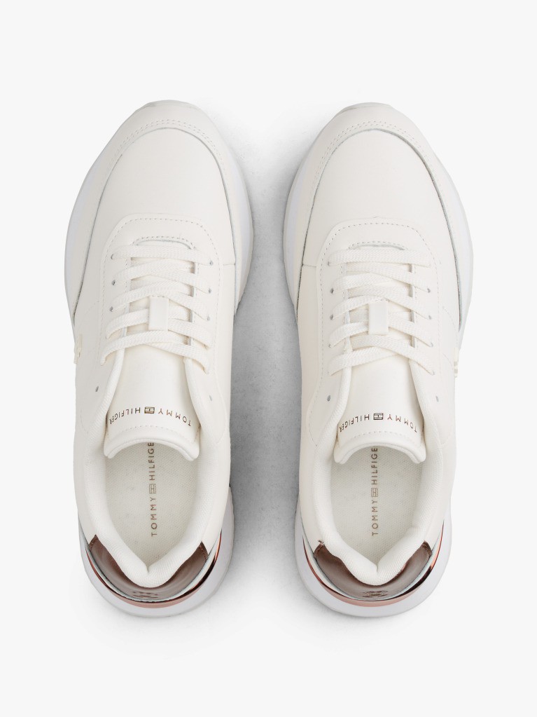 Άσπρο Δερμάτινα Sneakers Με Χρυσές Λεπτομέρειες  Γυναίκες