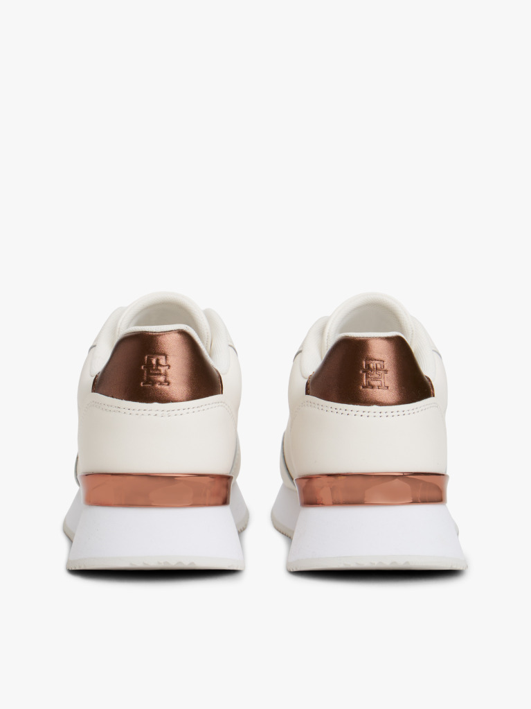 Άσπρο Δερμάτινα Sneakers Με Χρυσές Λεπτομέρειες  Γυναίκες