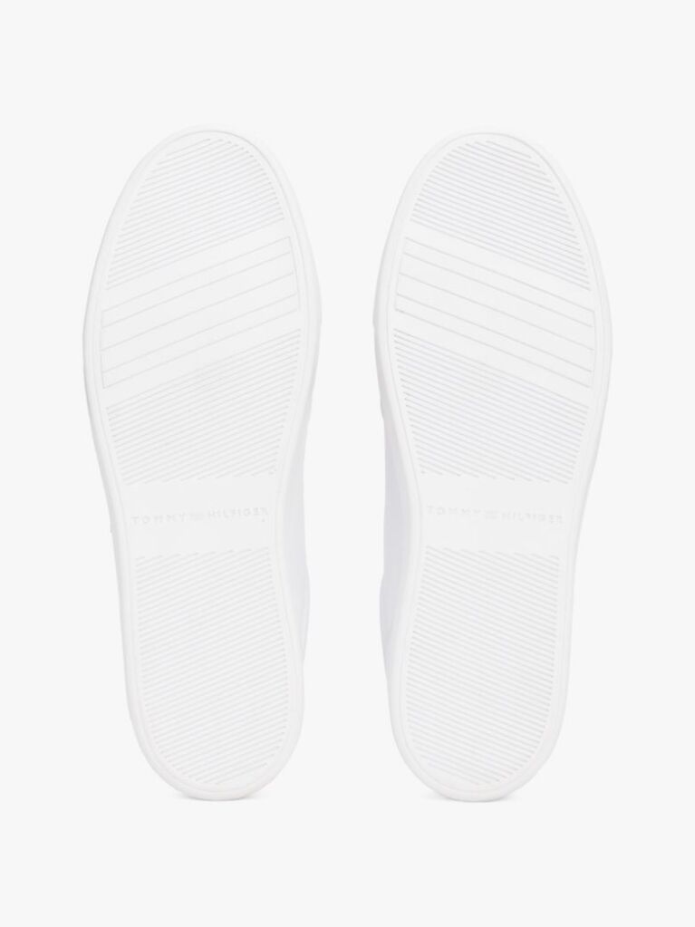 White Leather TH Monogram Court Trainers  Women