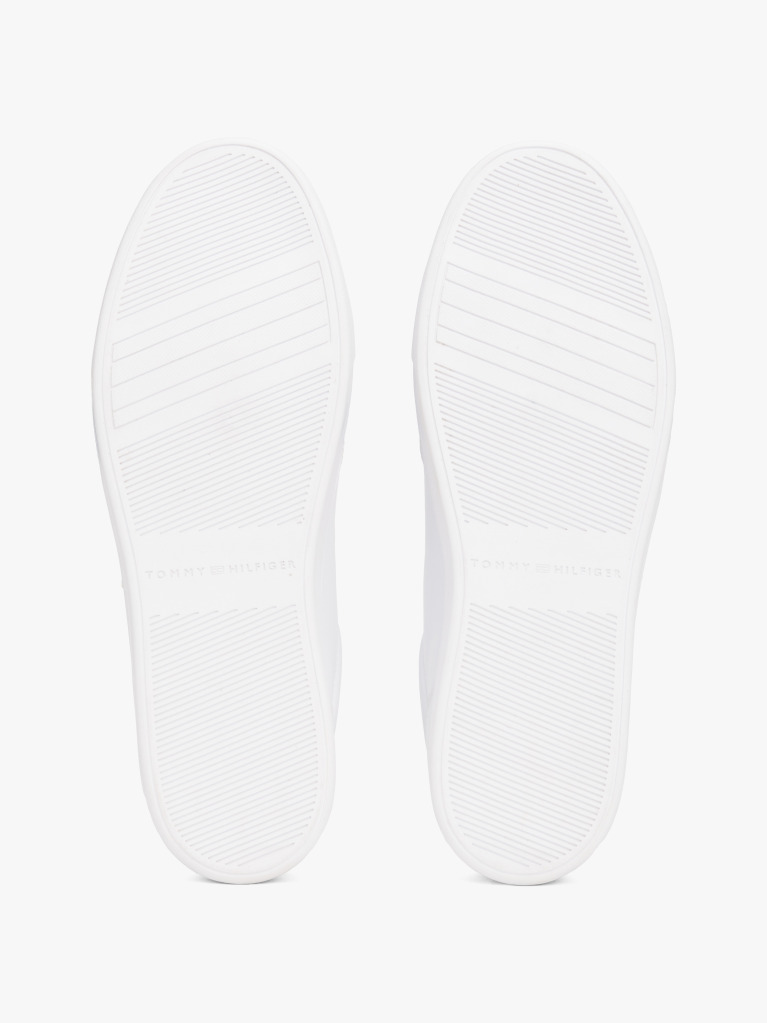 White Leather TH Monogram Court Trainers  Women