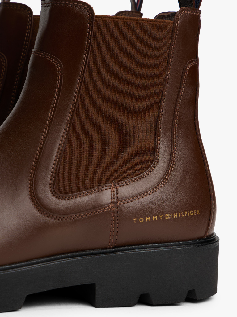 Brown Leather Chelsea Boots  Women