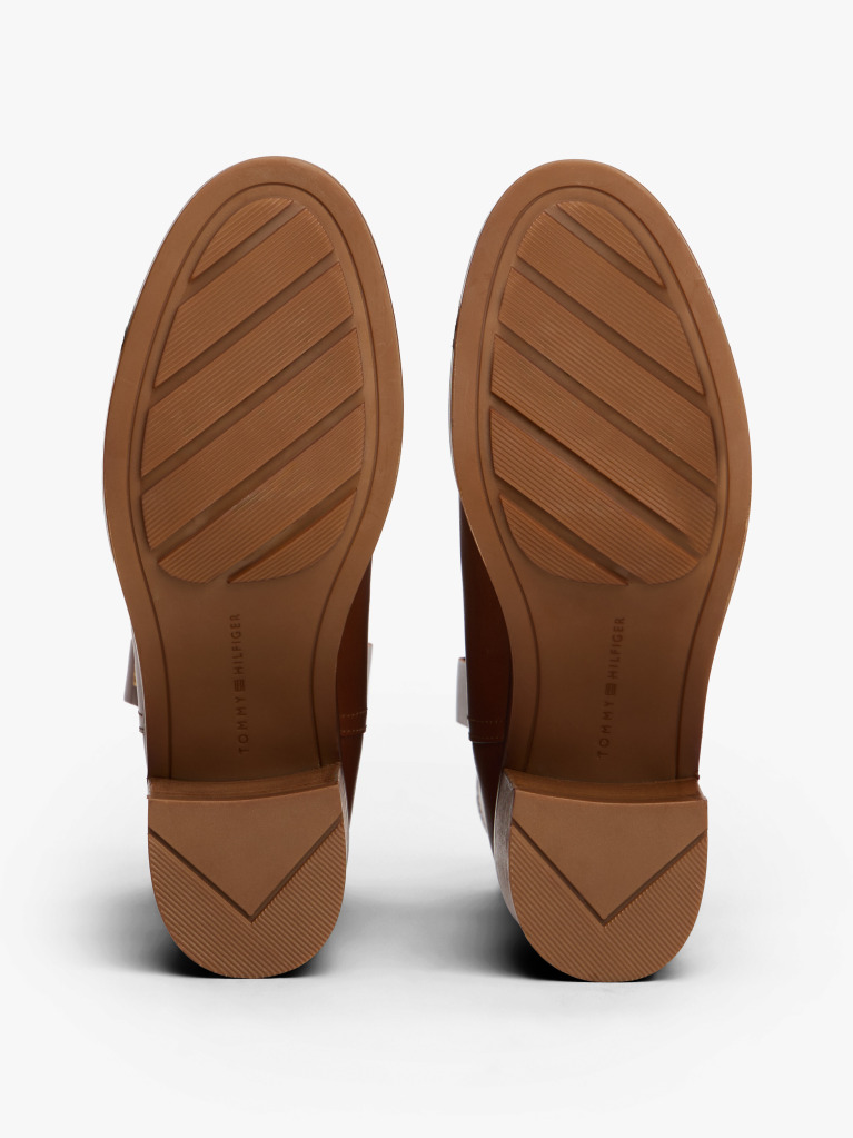 Καφέ Δερμάτινες Riding Μπότες Με Block Τακούνι  Γυναίκες