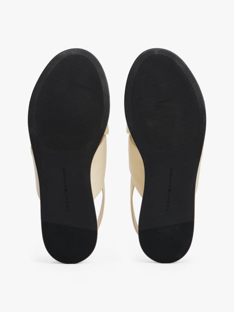 Beige TH Monogram Leather Platform Sandals  Women
