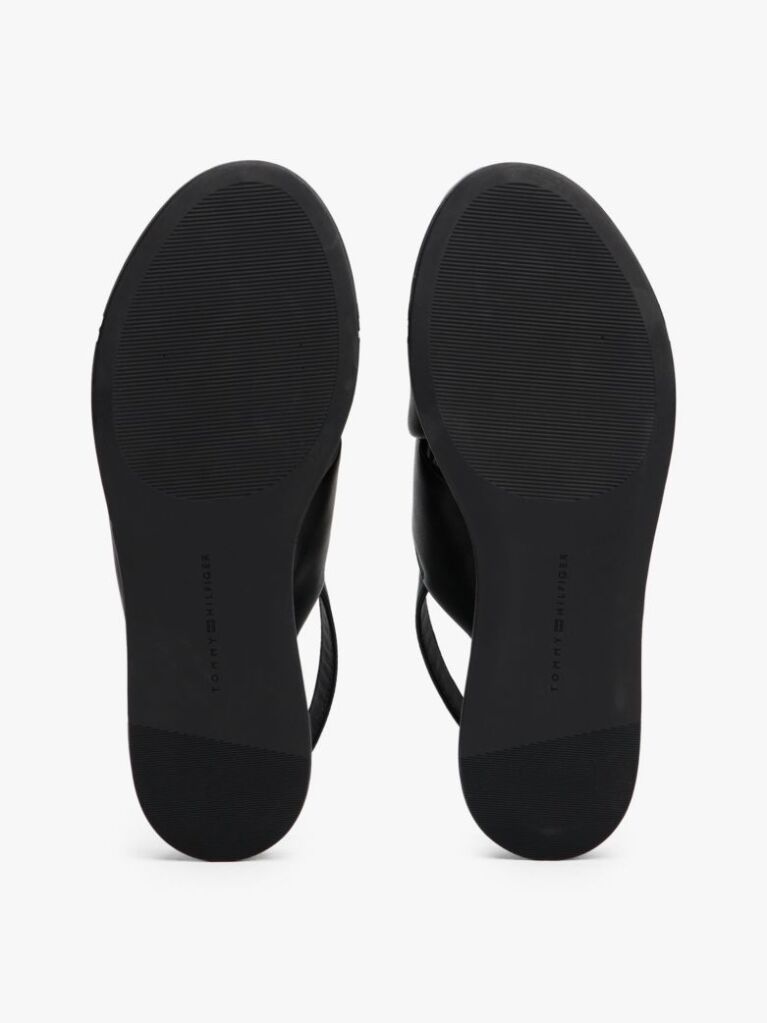 Black TH Monogram Leather Platform Sandals  Women