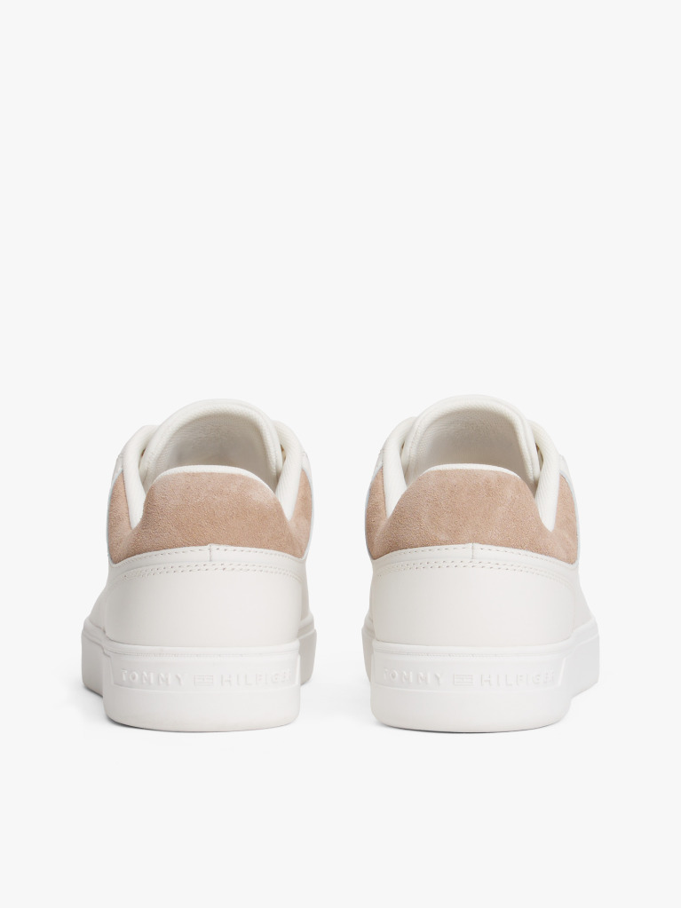 Beige Leather Cupsole Trainers  Women