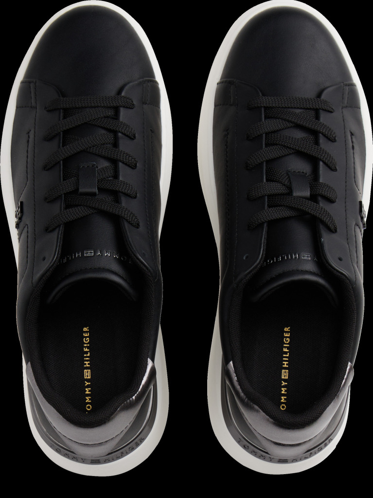 Black Chic Platform Sneaker Gold  Women