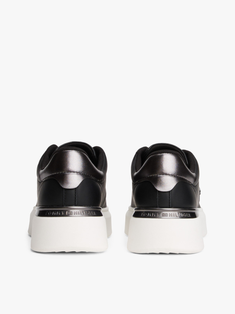 Black Chic Platform Sneaker Gold  Women