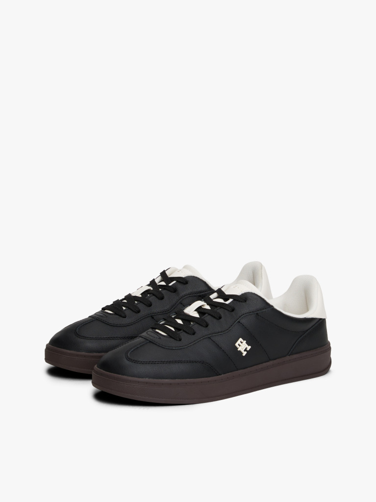 Black Heritage Shiny Leather Trainers  Women