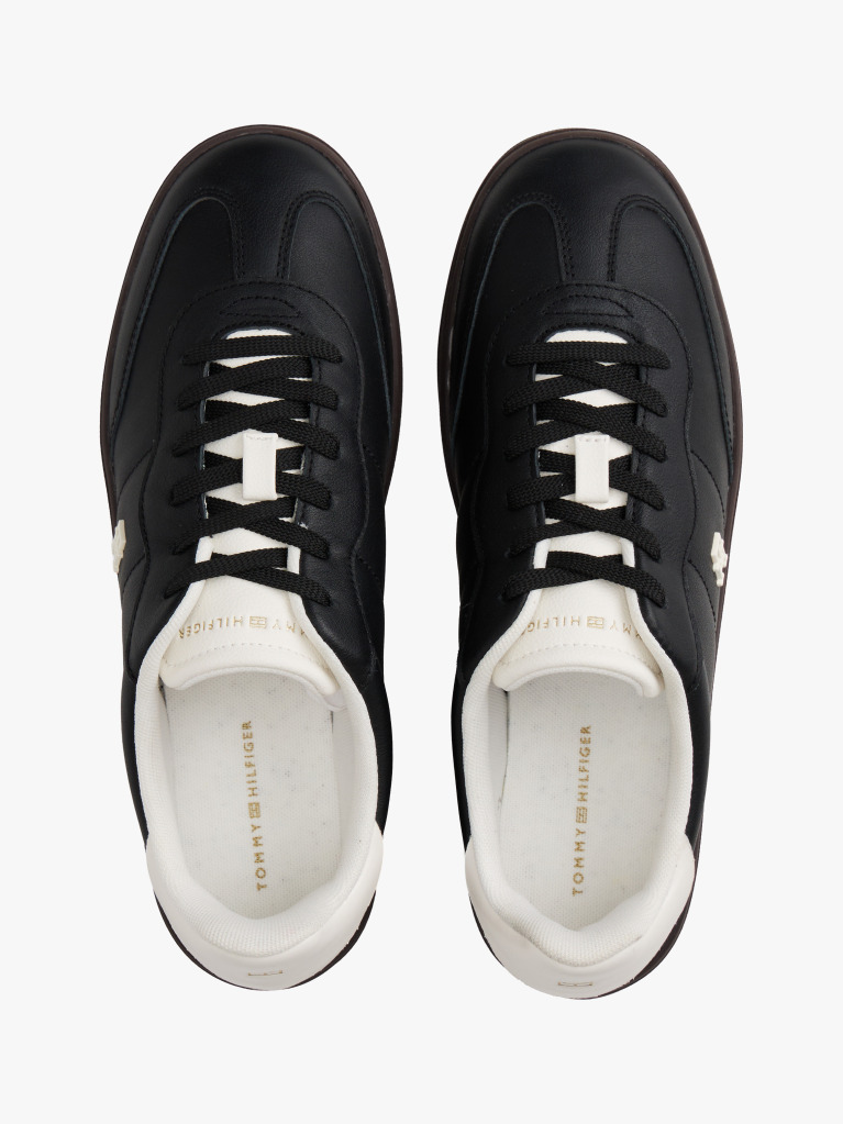 Black Heritage Shiny Leather Trainers  Women
