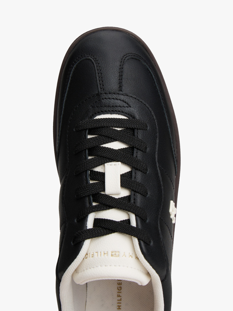Black Heritage Shiny Leather Trainers  Women