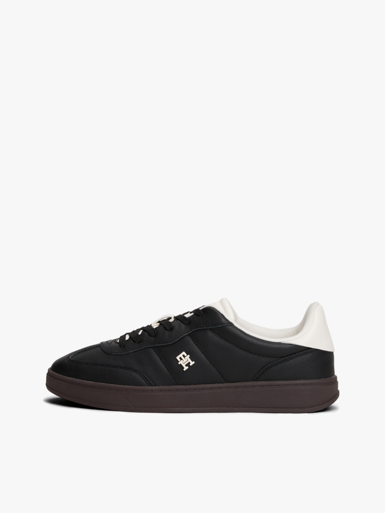 Black Heritage Shiny Leather Trainers  Women