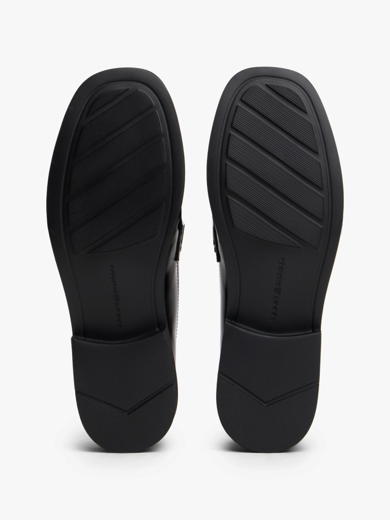 Μαύρο Δερμάτινα Loafers Με Τετράγωνη Μύτη  Γυναίκες