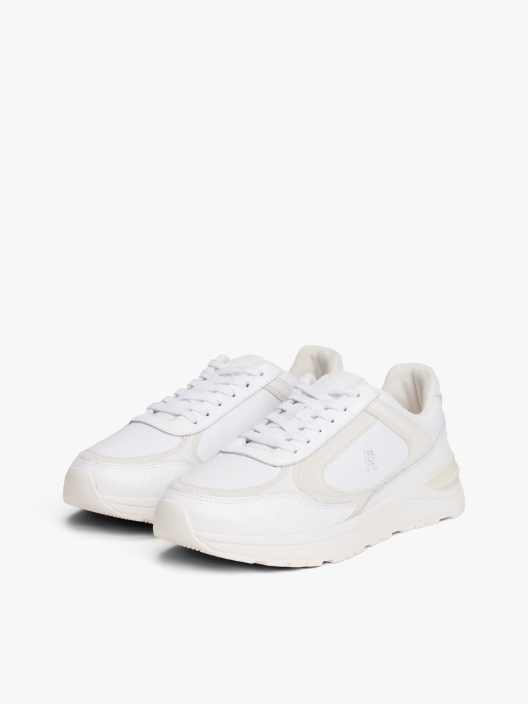 Άσπρο Δερμάτινα TH Monogram Sneakers  Γυναίκες