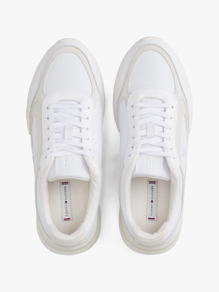 Άσπρο Δερμάτινα TH Monogram Sneakers  Γυναίκες