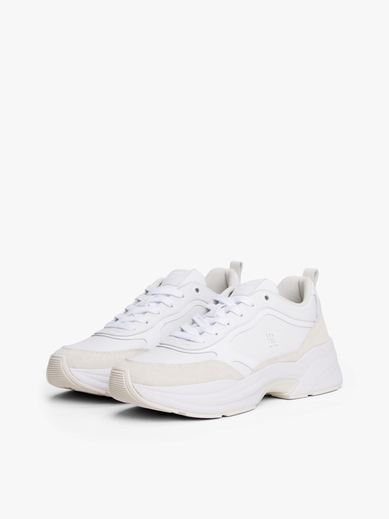 Άσπρο Δερμάτινα Chunky Sneakers  Γυναίκες