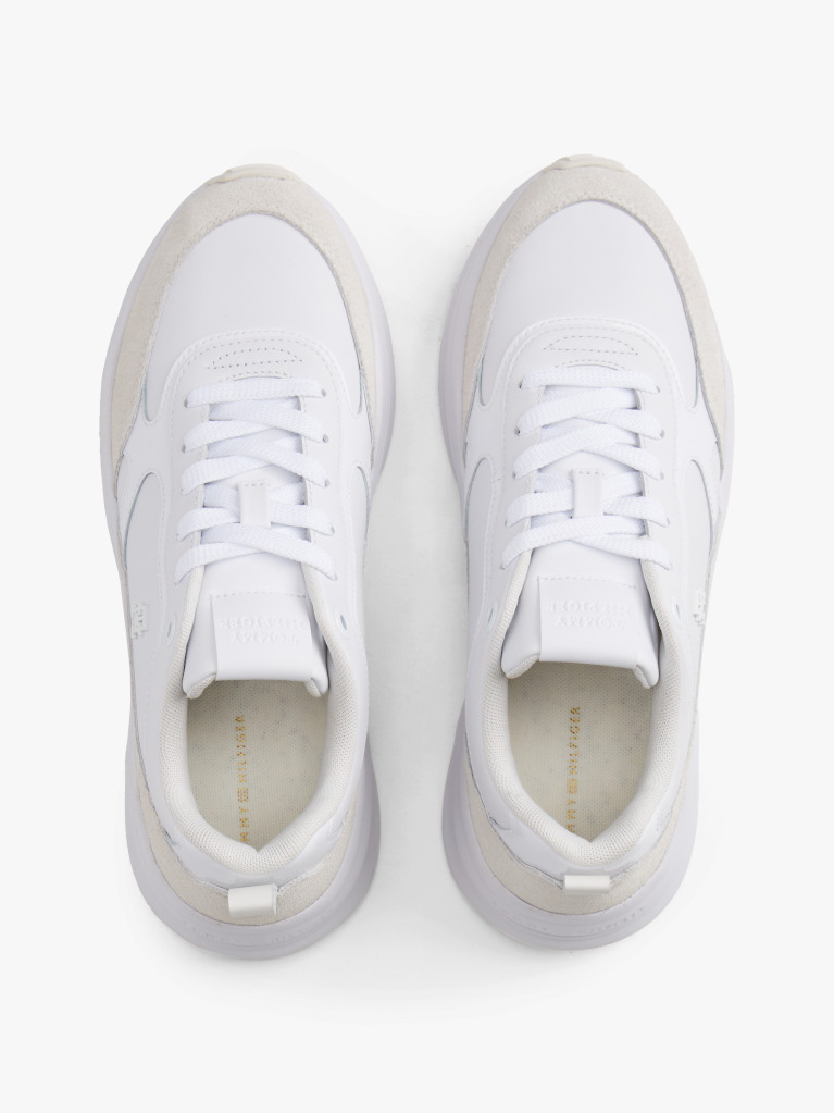 Άσπρο Δερμάτινα Chunky Sneakers  Γυναίκες