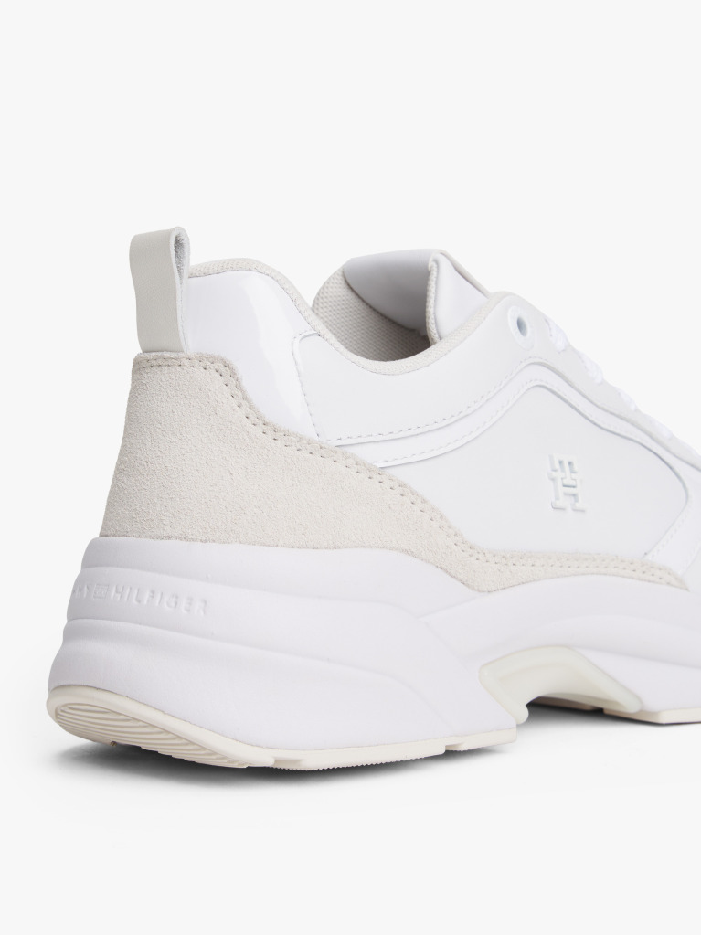 Άσπρο Δερμάτινα Chunky Sneakers  Γυναίκες
