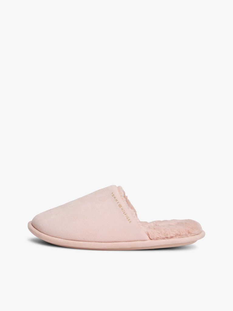 Pink Microsuede Logo Slippers  Women