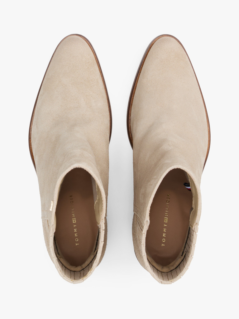 Beige Western Mid Heel Suede Chelsea  Women