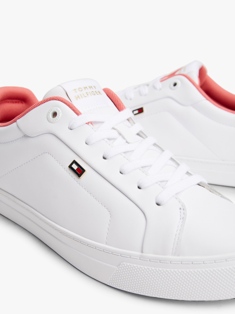 Άσπρο Δερμάτινα Sneakers Με Colour-Pop Λεπτομέρειες  Γυναίκες