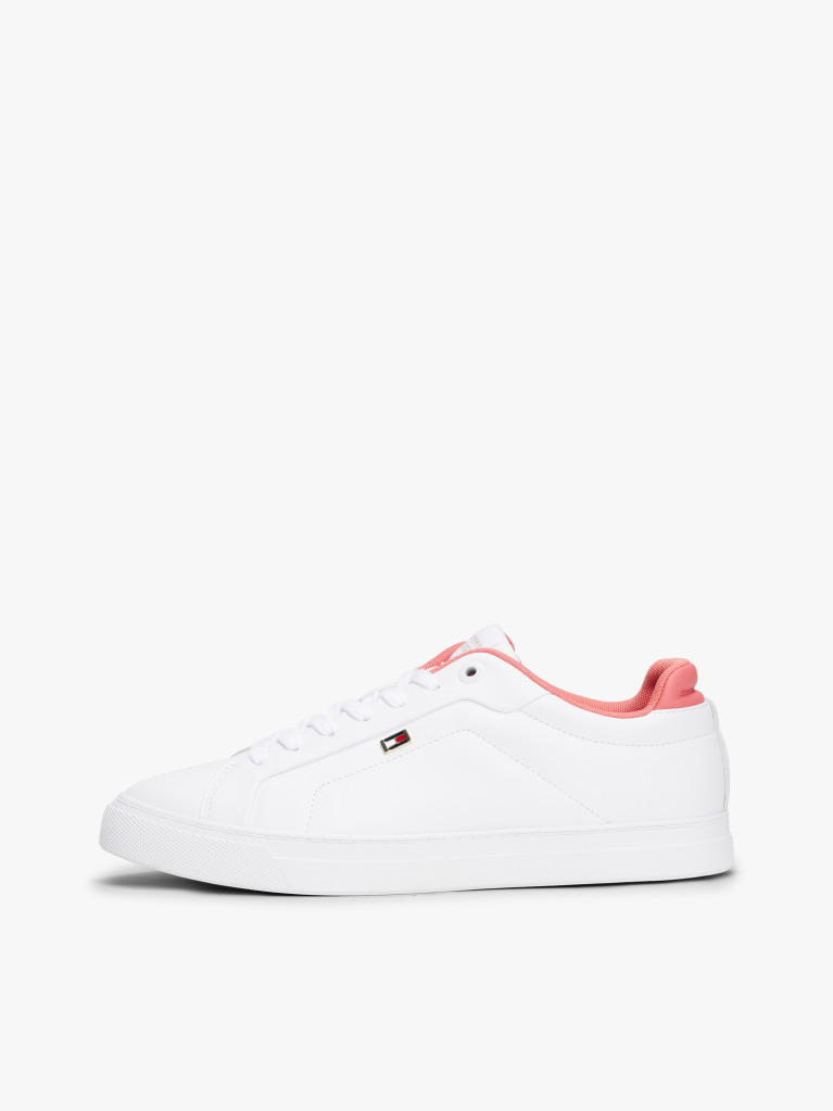 Άσπρο Δερμάτινα Sneakers Με Colour-Pop Λεπτομέρειες  Γυναίκες