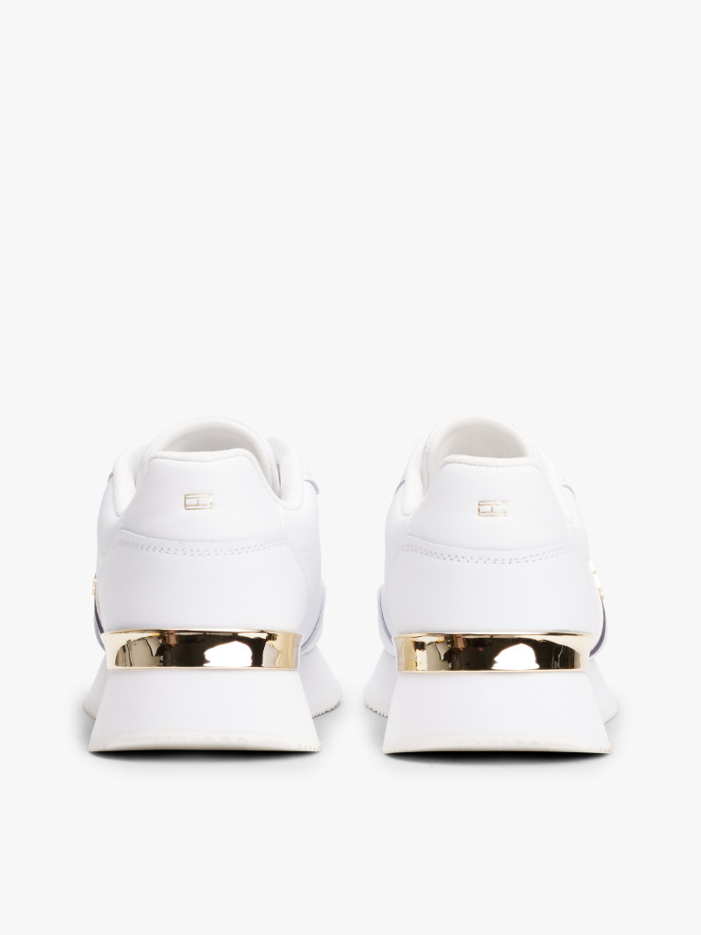 White Leather TH Monogram Plaque Trainers  Women