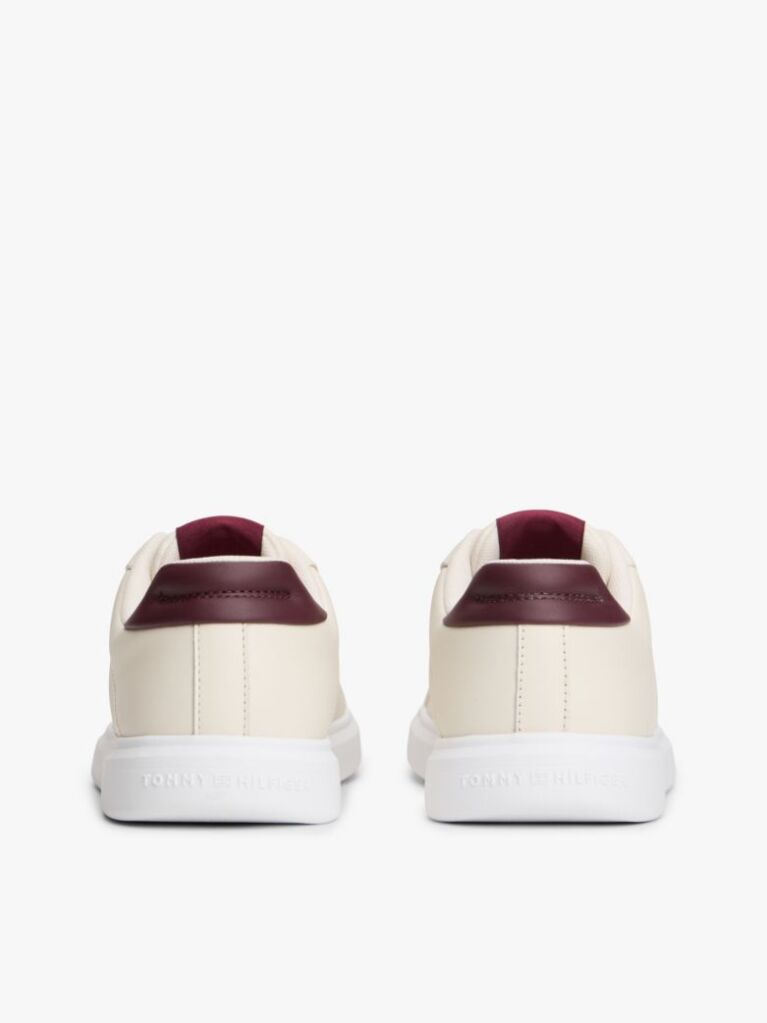 Beige Lightweight Leather Cupsole Court Trainers  Women