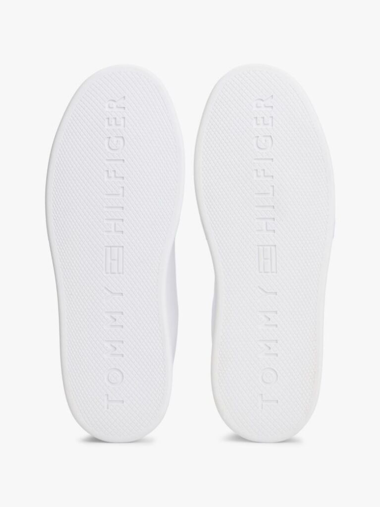 White Lightweight Leather Cupsole Court Trainers  Women