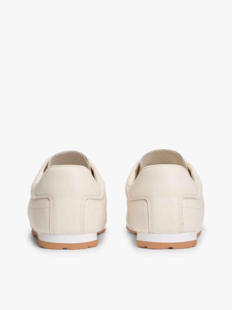 Beige TH Monogram Low Profile Leather Trainers  Women