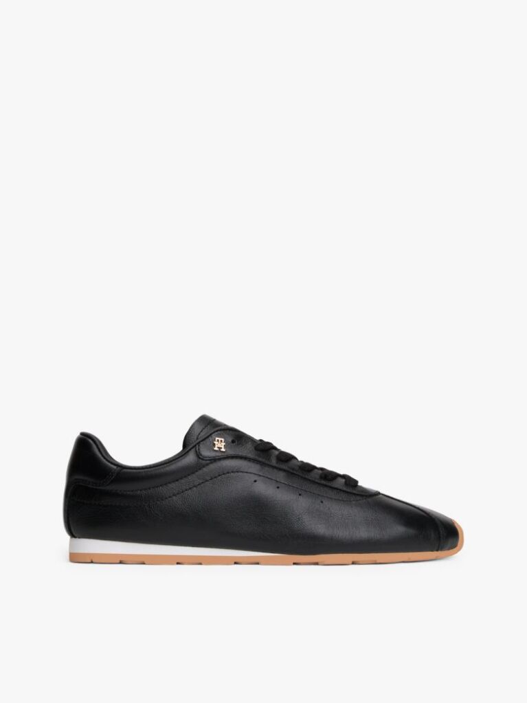 Black TH Monogram Low Profile Leather Trainers  Women