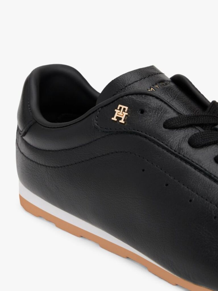 Black TH Monogram Low Profile Leather Trainers  Women
