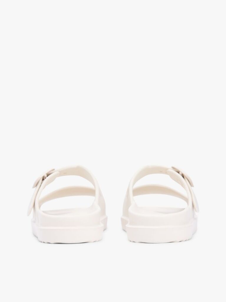 Beige Double Strap Enamel Flag Lightweight Sandals  Women