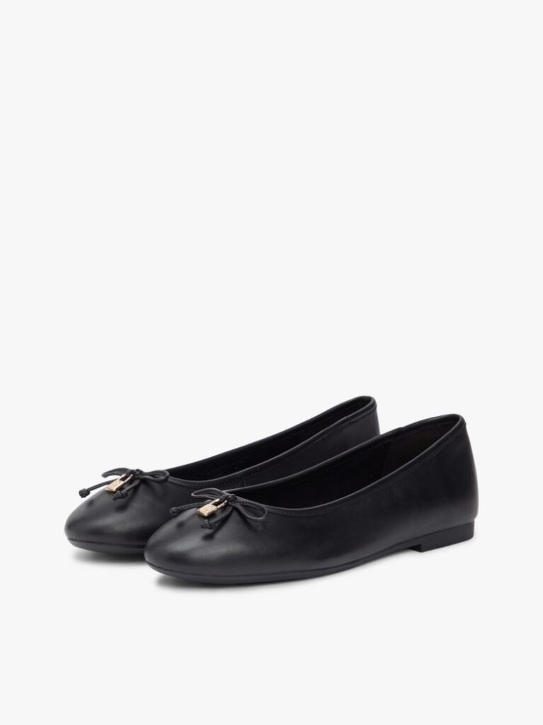 Black TH Monogram Charm Leather Ballerinas  Women