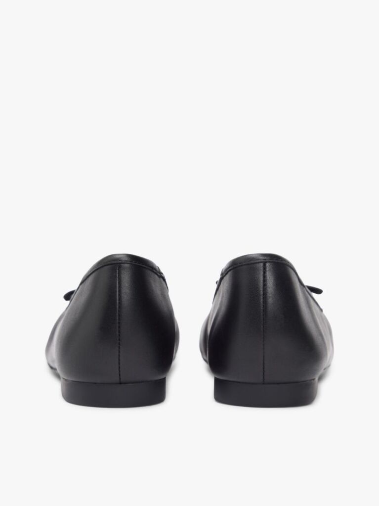 Black TH Monogram Charm Leather Ballerinas  Women