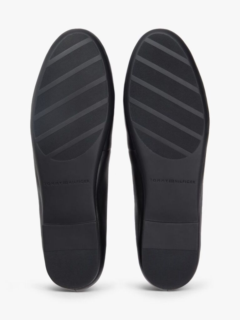 Black TH Monogram Charm Leather Ballerinas  Women