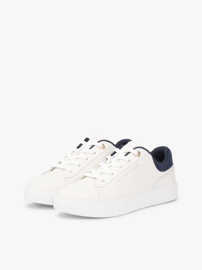 Multi Leather Embossed Logo Cupsole Trainers  Women