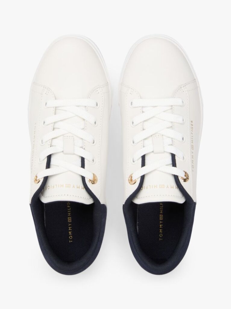 Multi Leather Embossed Logo Cupsole Trainers  Women