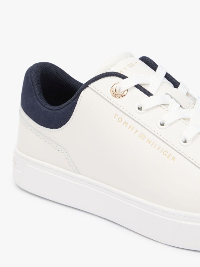 Multi Leather Embossed Logo Cupsole Trainers  Women