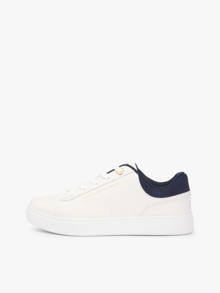 Multi Leather Embossed Logo Cupsole Trainers  Women