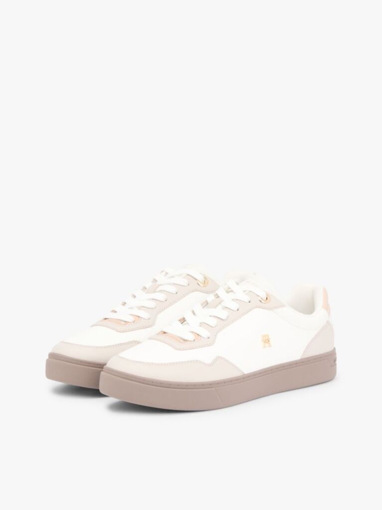 Multi Leather Mixed Texture Cupsole Trainers  Women