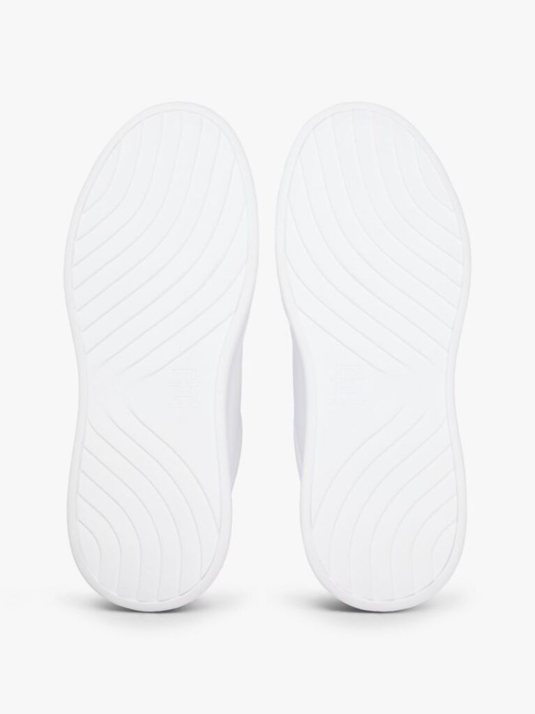 White Snow Leopard Heel Leather Platform Trainers  Women