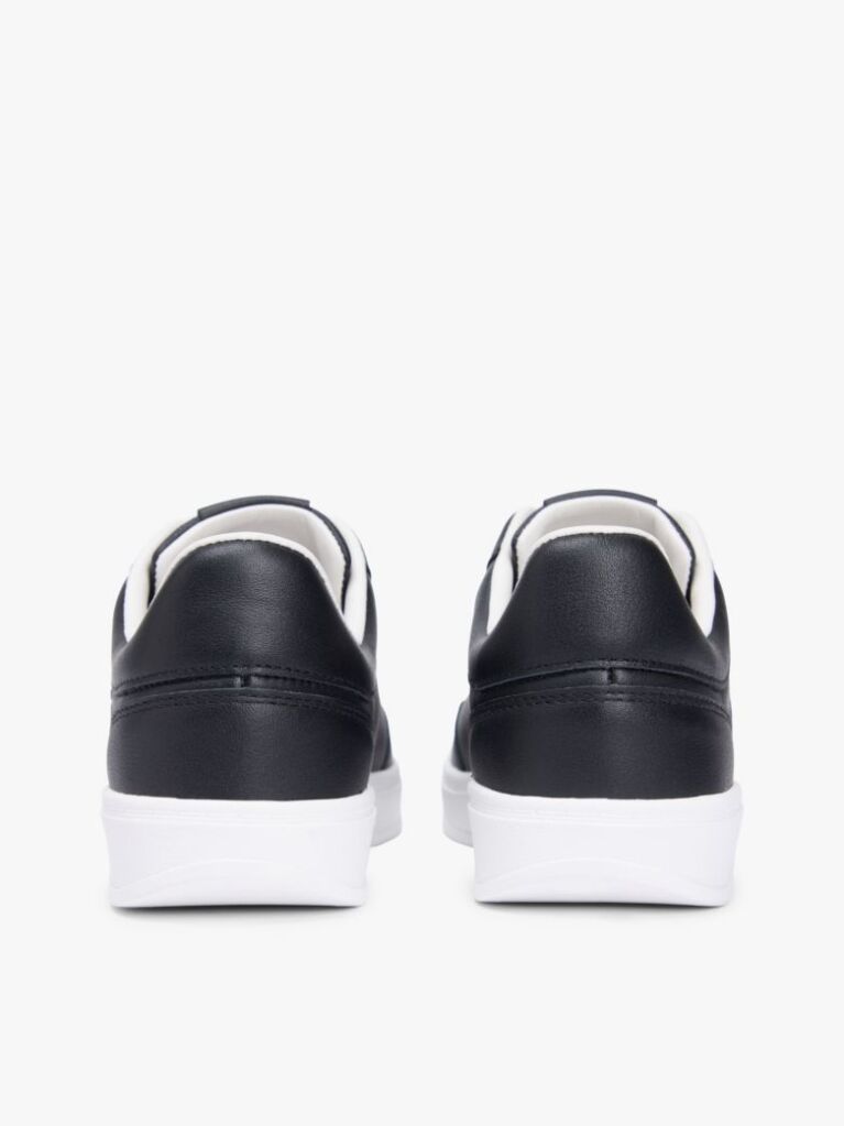 Black TH Monogram Leather Court Trainers  Women