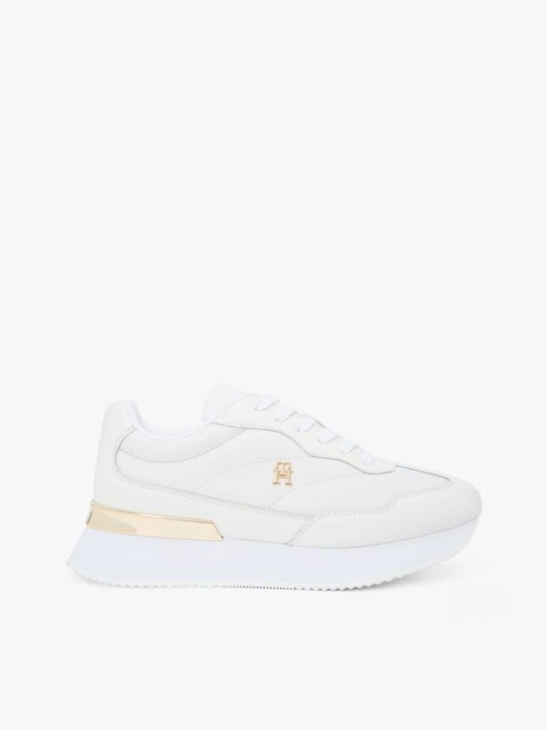 White Leather TH Monogram Sneakers  Women