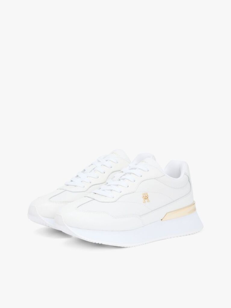 White Leather TH Monogram Sneakers  Women