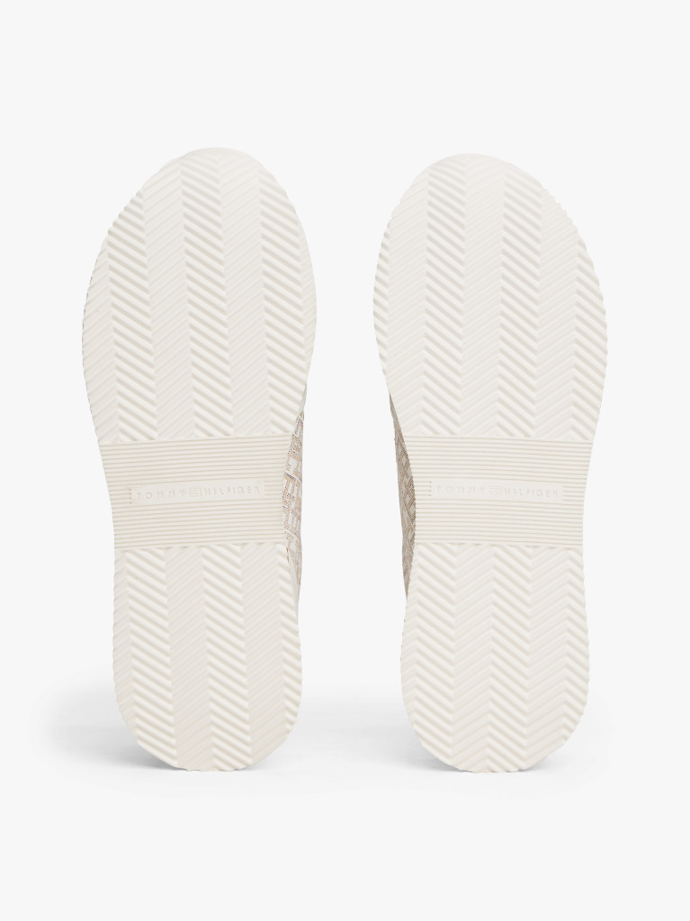 Μπεζ TH Monogram Δερμάτινα Sneakers  Γυναίκες