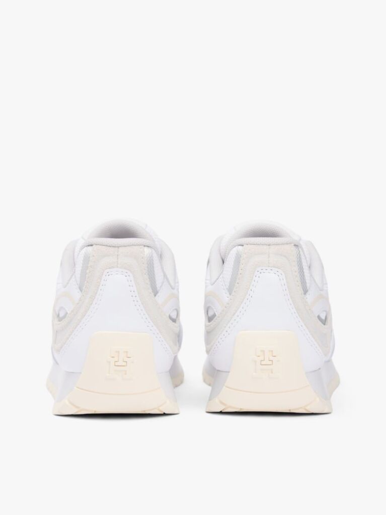 Άσπρο TH Monogram Δερμάτινα Sneakers Με Μίξη Υφών  Γυναίκες